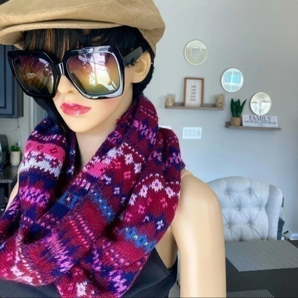 💋 SO Kohl’s fairisle infinity knit winter ski scarf 🧣